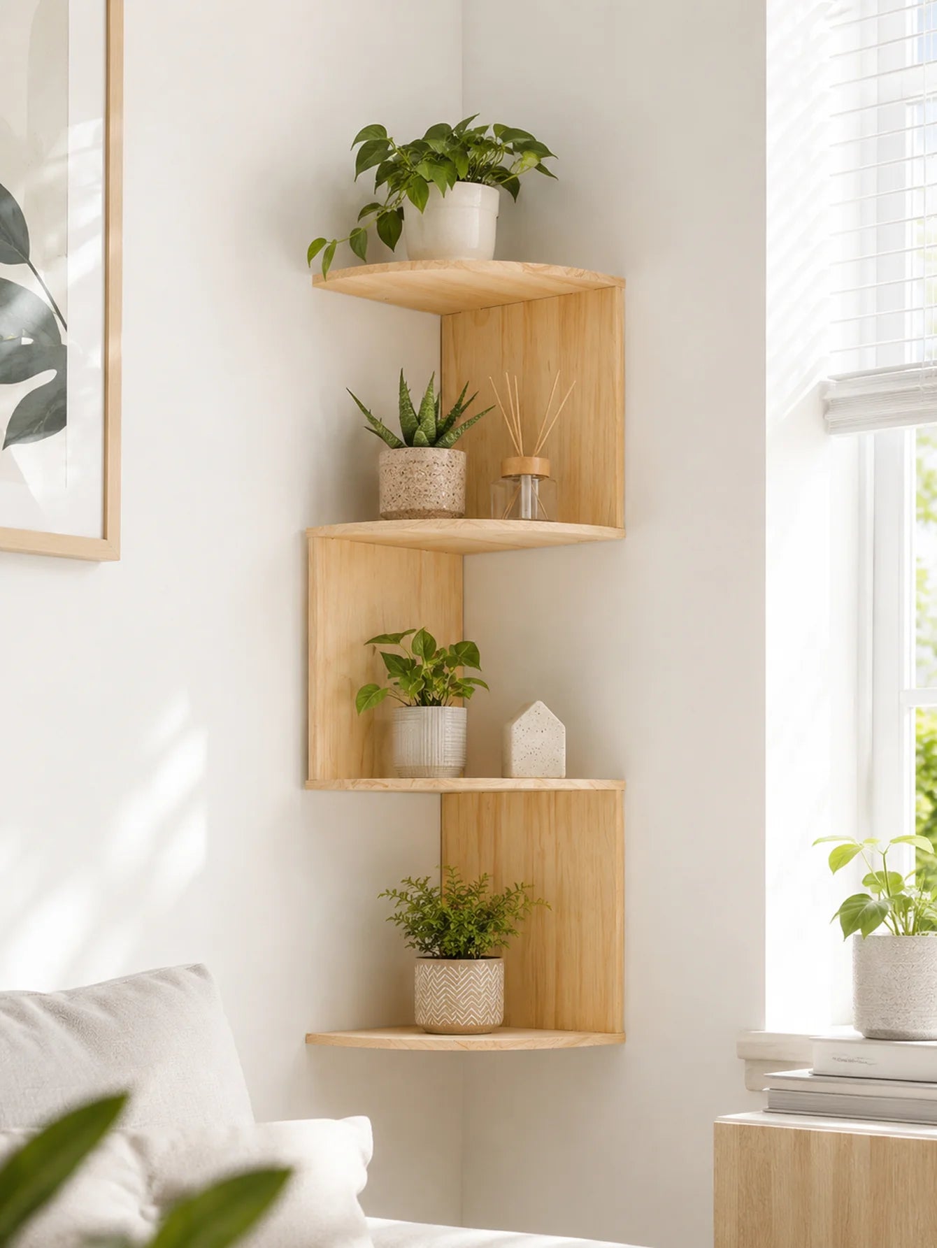 Floating Corner Wall Shelf