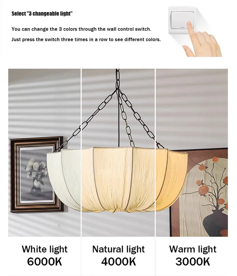 Wabi-Sabi Fabric Pendant Chandelier