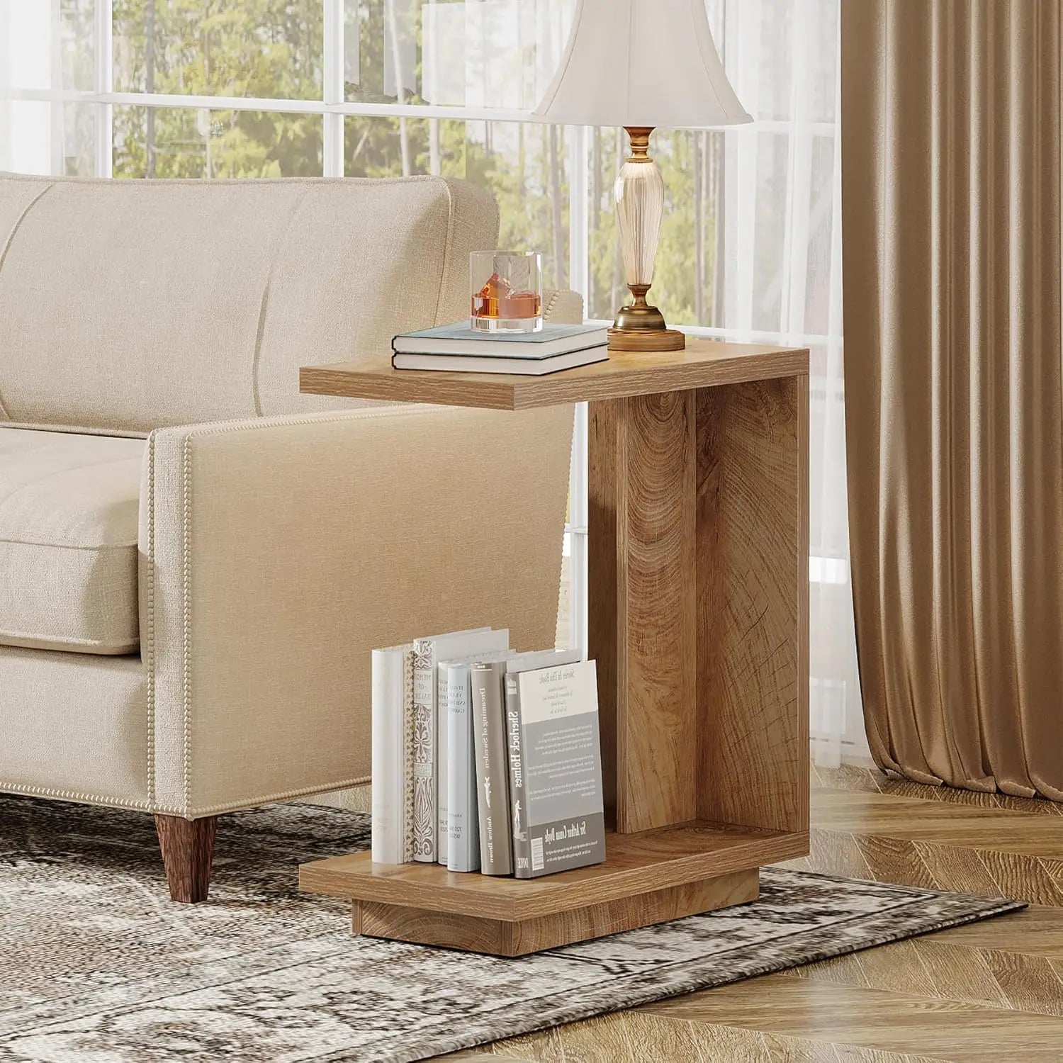 C-Shaped Sofa Side Table
