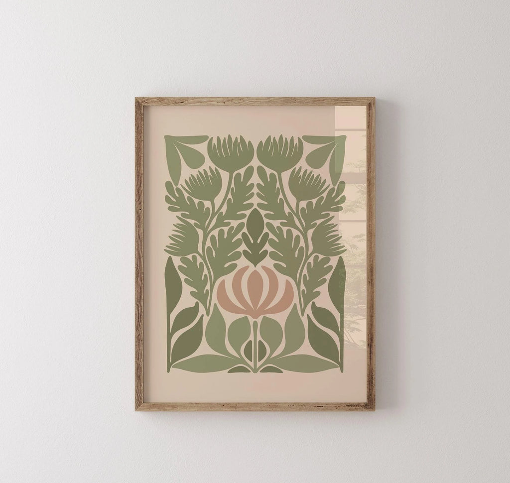 Boho Round White Canvas Wall Art