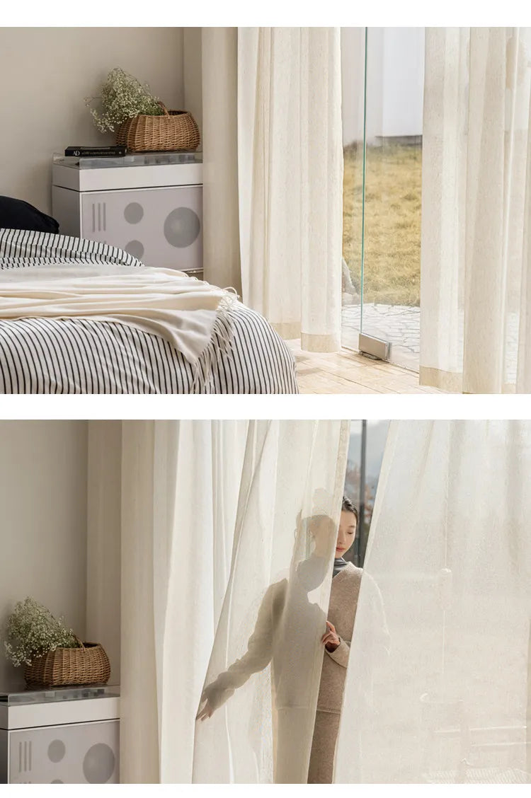 Modern Cotton-Linen Sheer Curtain