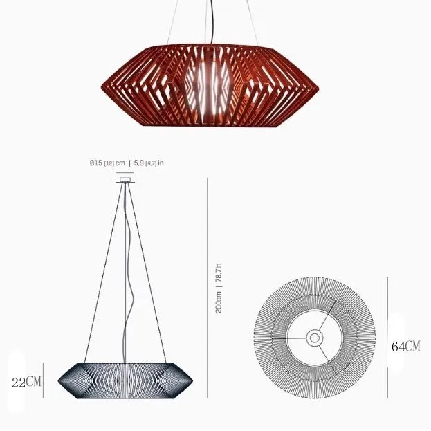 Wabi-Sabi Rattan Pendant Chandelier
