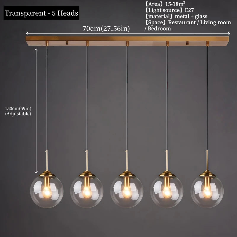 Modern Metal & Glass Chandelier