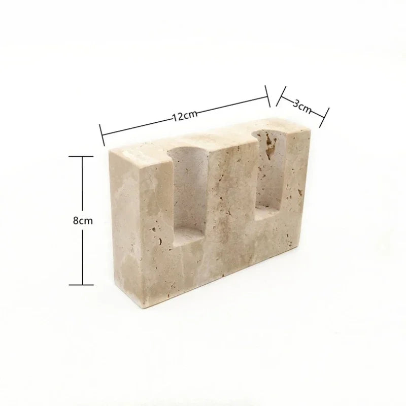 Nordic Travertine Candlestick