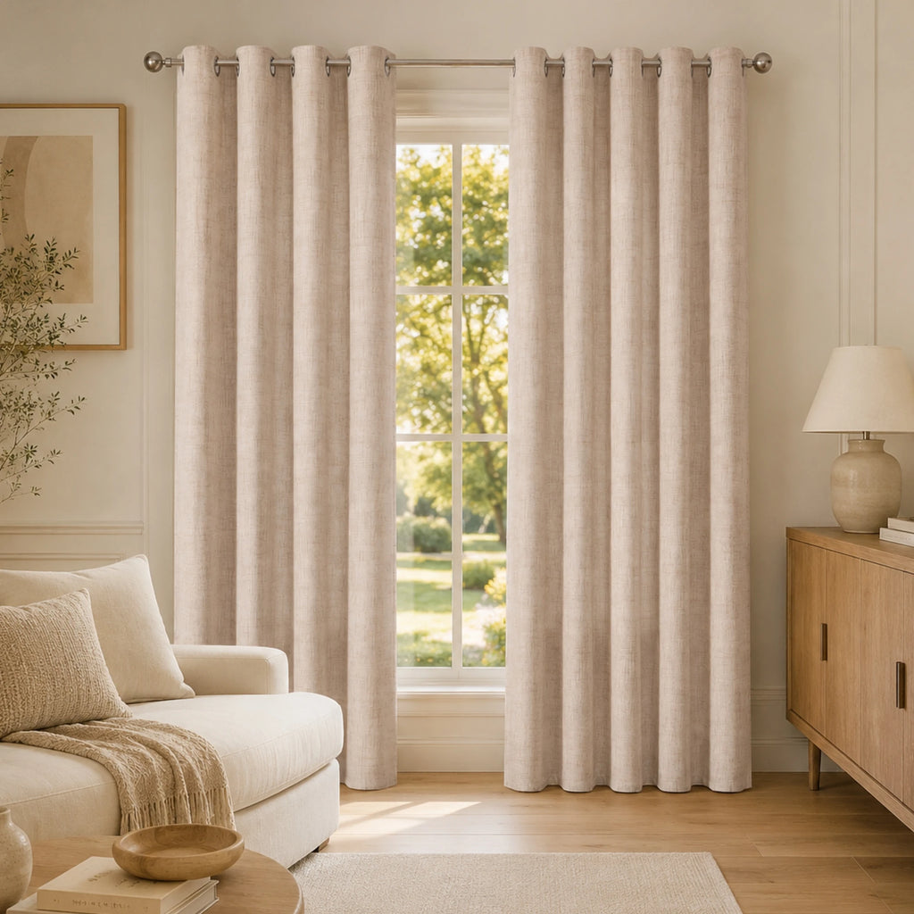 Nordic Faux Linen Blackout Curtains