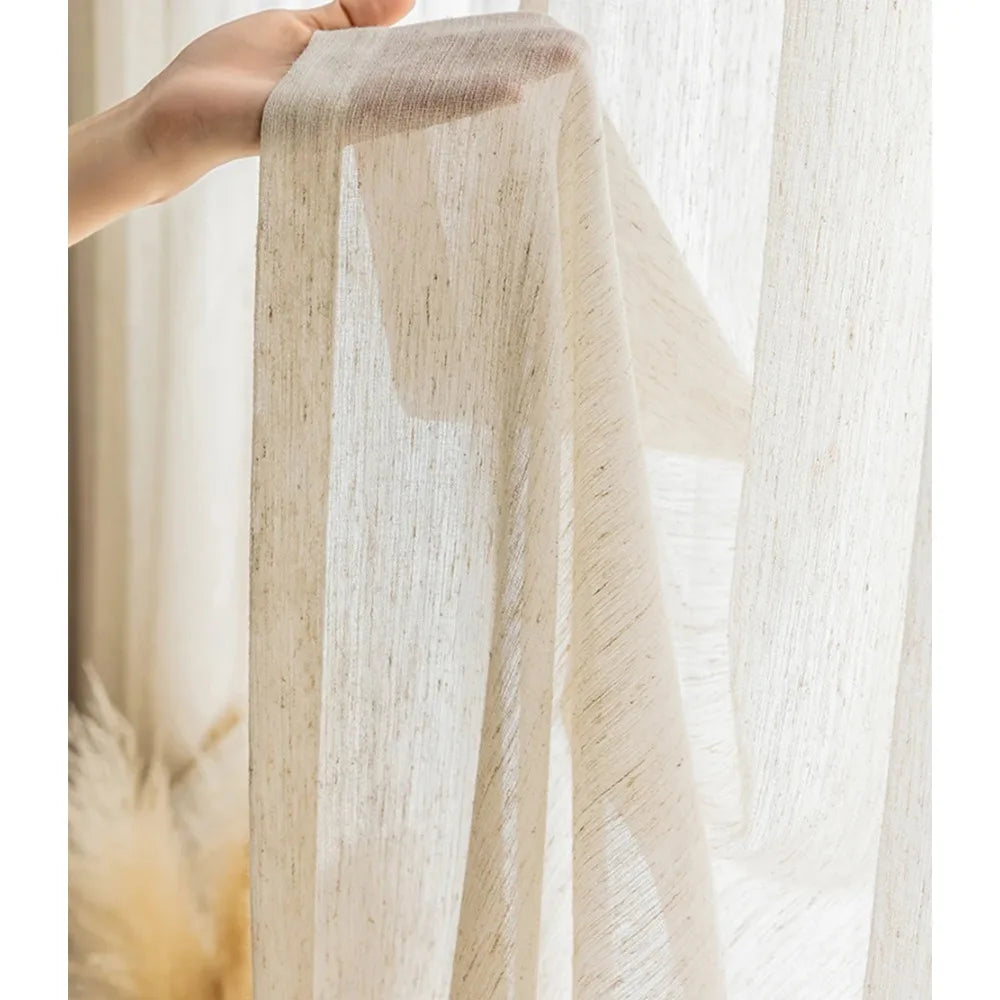 Japanese Linen-Blend Sheer Curtains