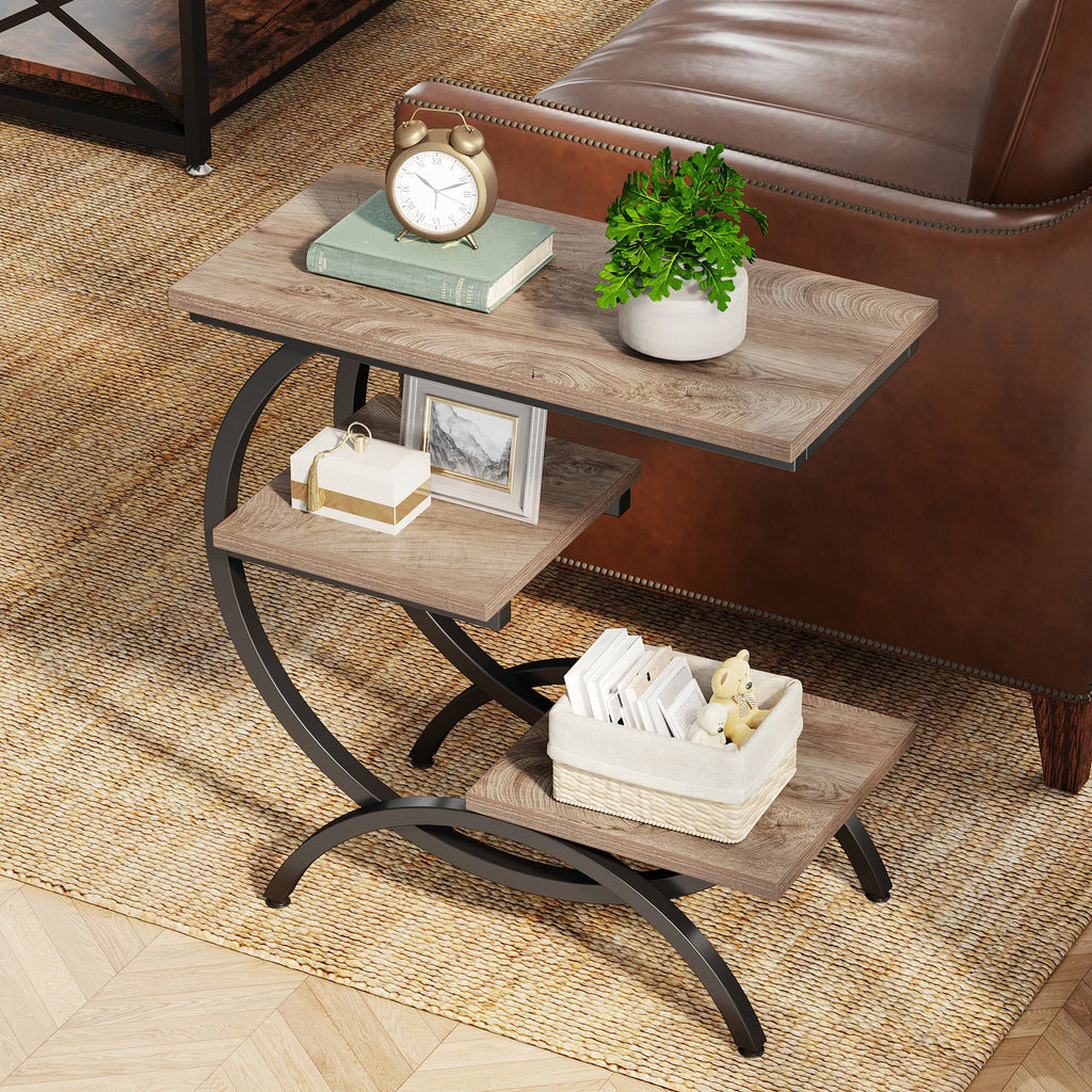 C-Shaped Sofa Side Table