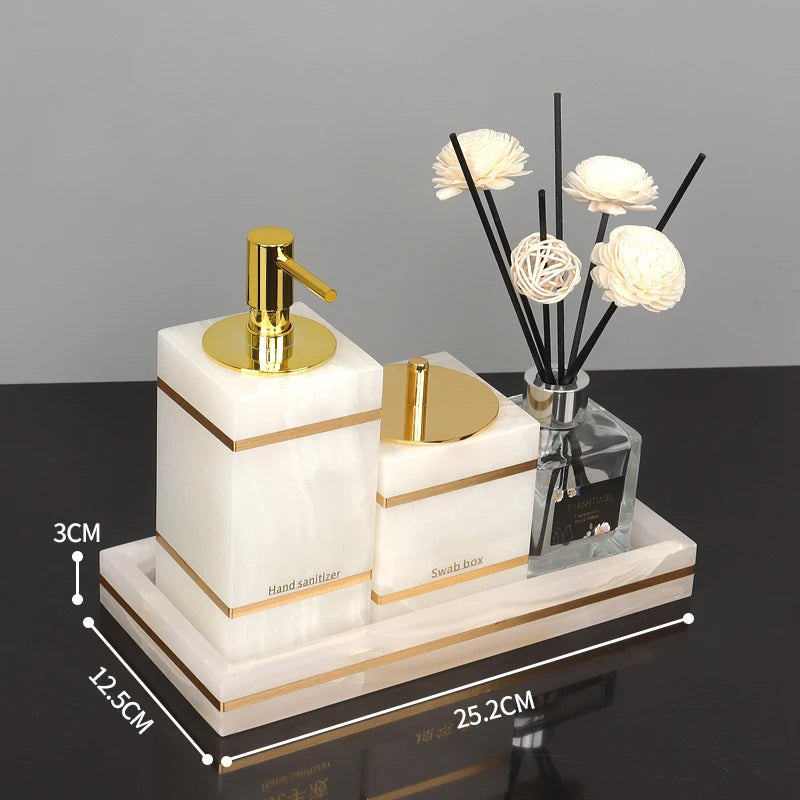 White Onyx Bathroom Set