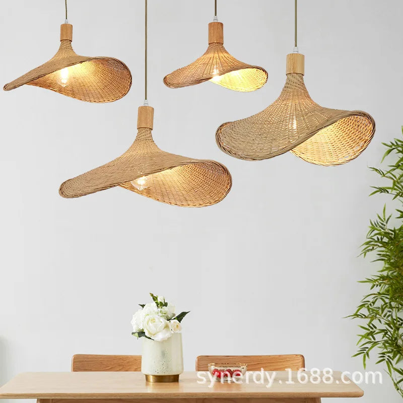 Vintage Rattan Pendant Chandelier