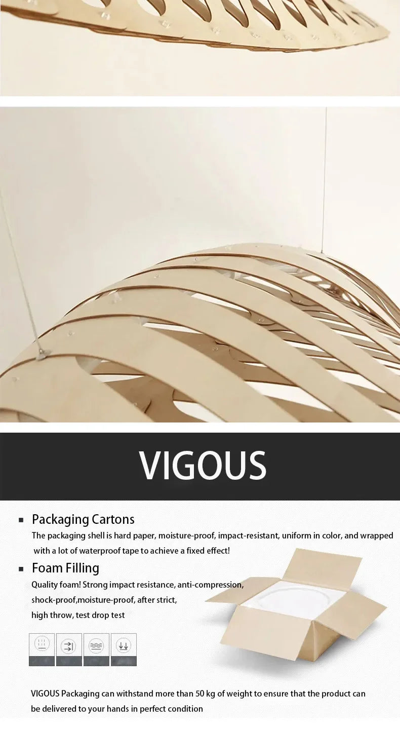 Wabi-Sabi Wood Pendant Chandelier