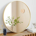 Round Metal-Framed Wall Mirror