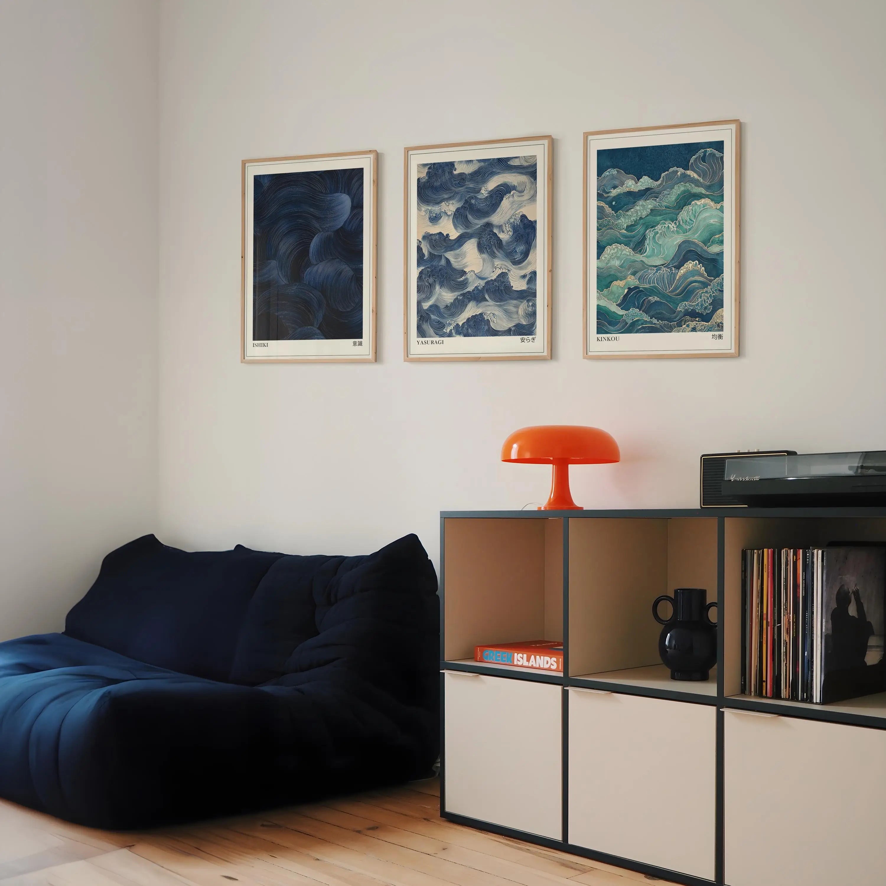 Set of 3 Japandi Rectangular Canvas Wall Art
