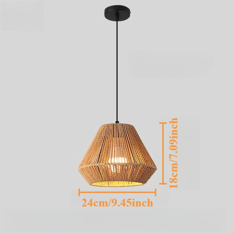 Retro Rattan Pendant Chandelier