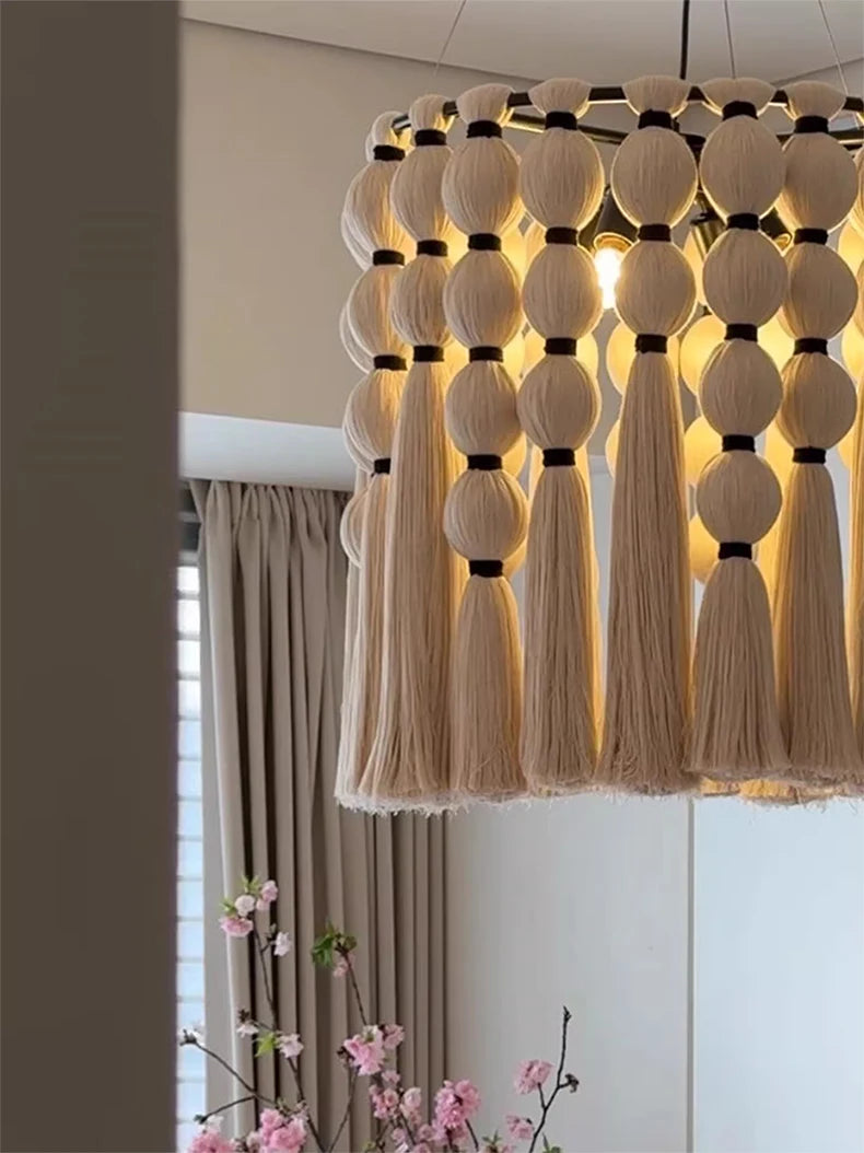 Wabi-Sabi Hemp Rope Pendant Chandelier