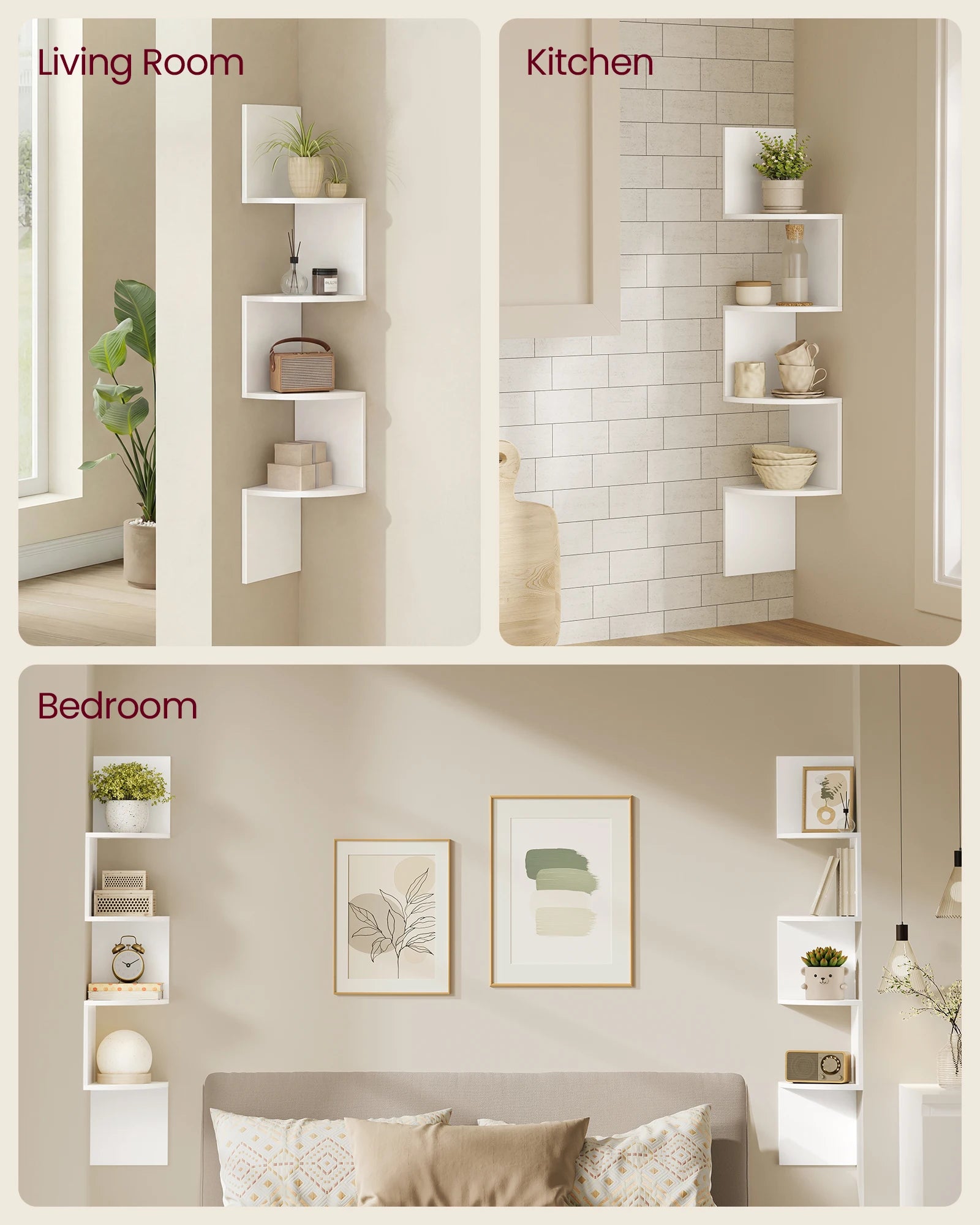 Floating Corner Wall Shelf