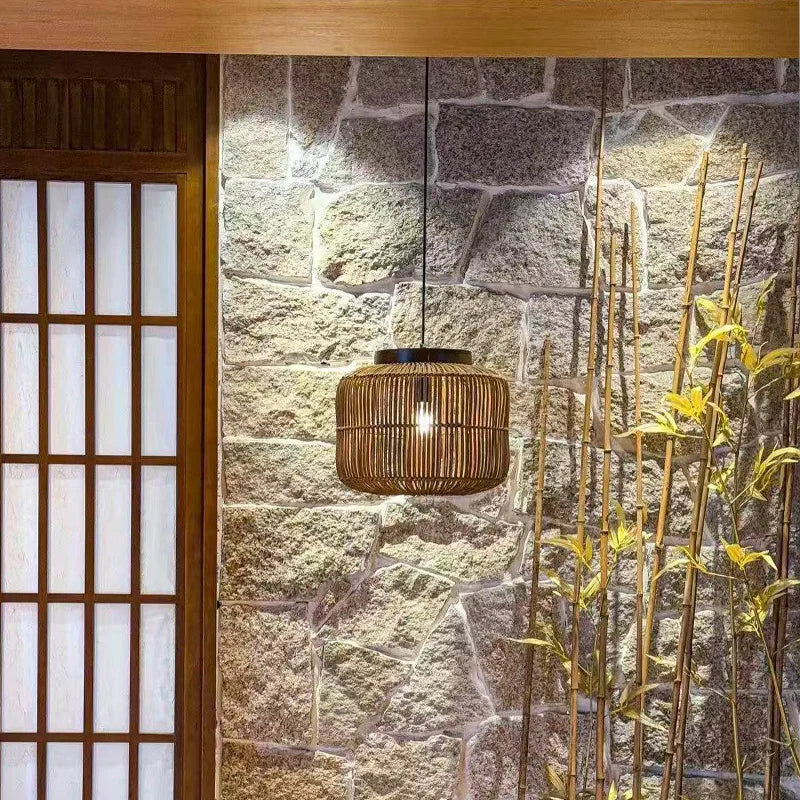 Wabi-Sabi Rattan Pendant Chandelier