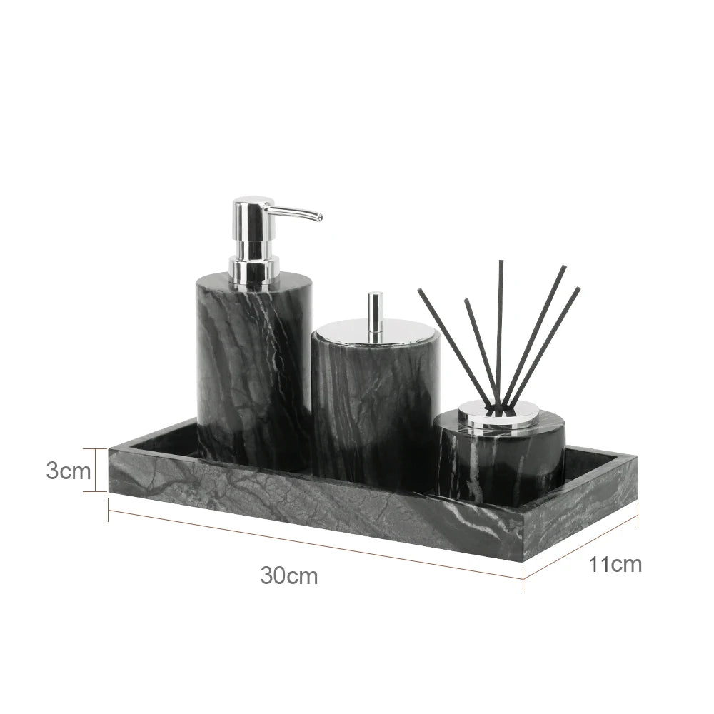 Black Marble Bathroom Set