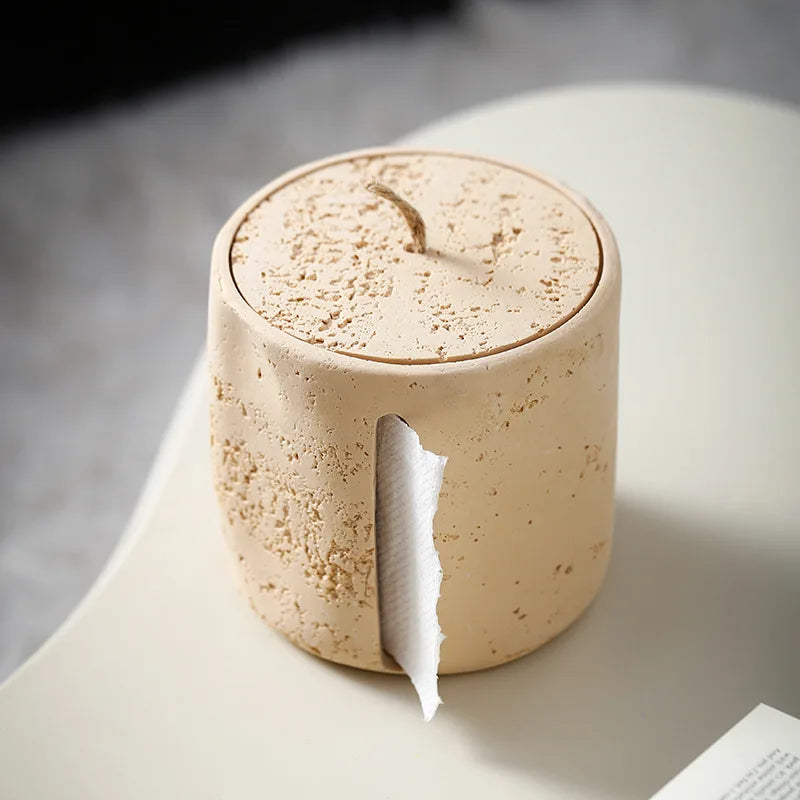 Wabi-Sabi Sandstone Tissue Box