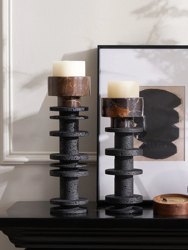 Luxury Travertine Candlestick