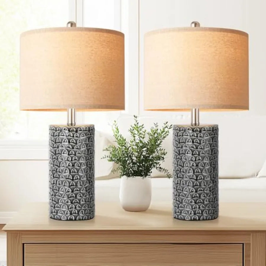 Ceramic Table Lamp, Set of 2