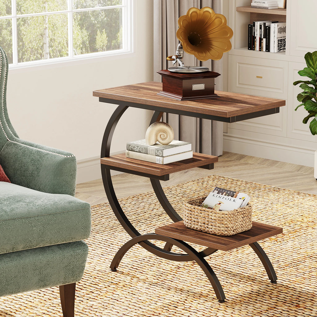 C-Shaped Sofa Side Table