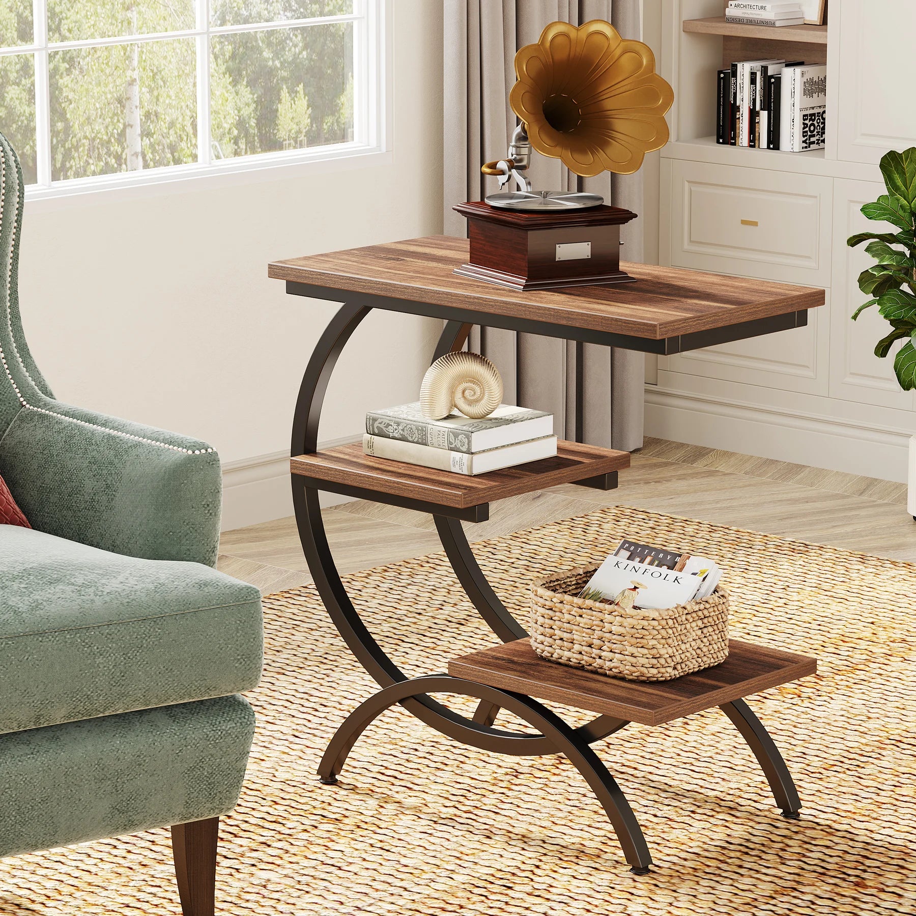 C-Shaped Sofa Side Table
