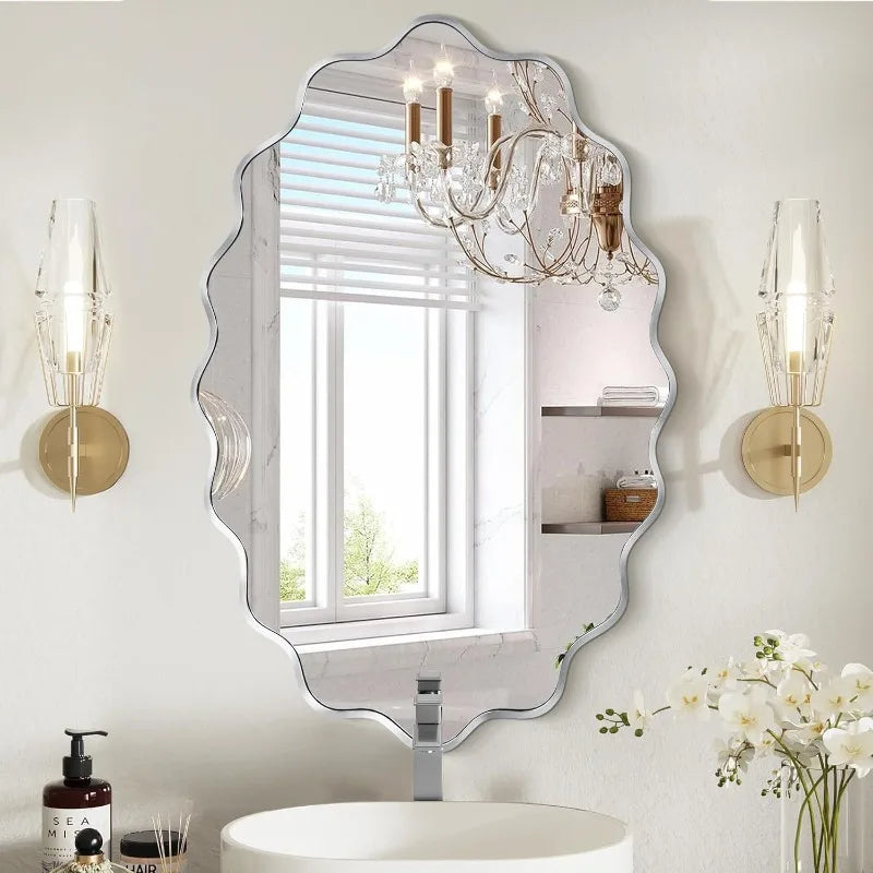 Modern Asymmetrical Gold Wall Mirror
