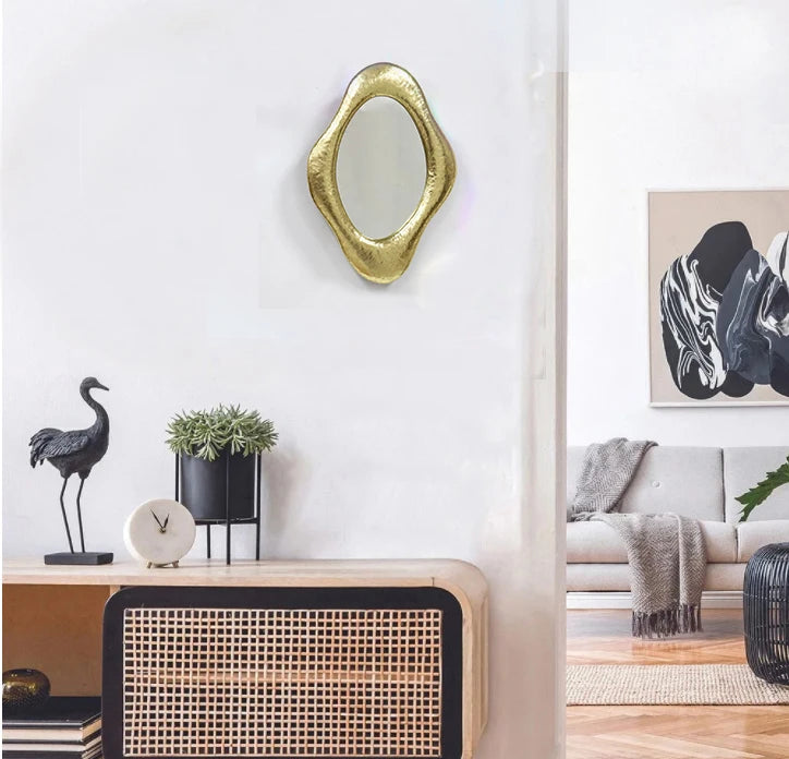 Farmhouse Irregular Gold Wall Mirror
