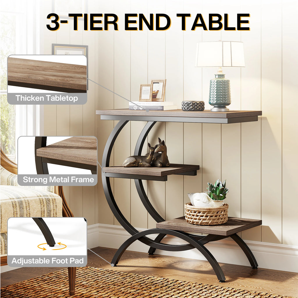 C-Shaped Sofa Side Table