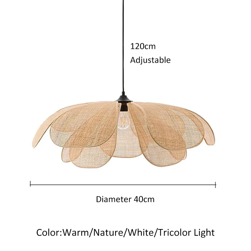 Japanese Rattan Pendant Chandelier