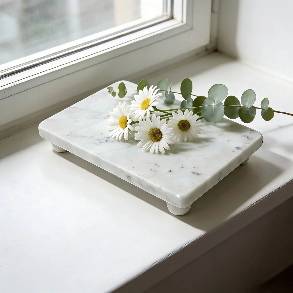 Footed Stone Catchall Tray
