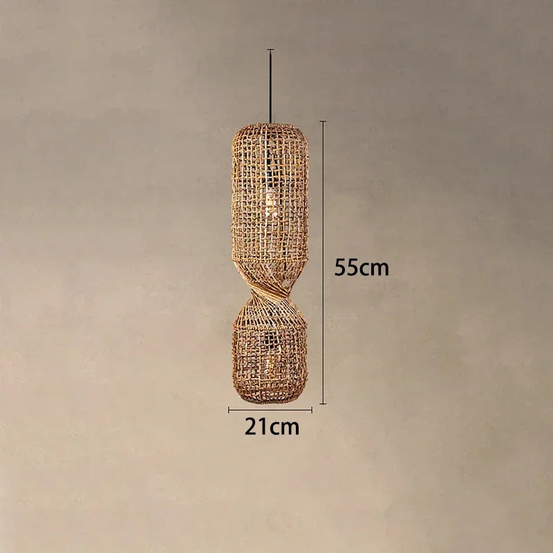 Vintage Rattan Pendant Chandelier