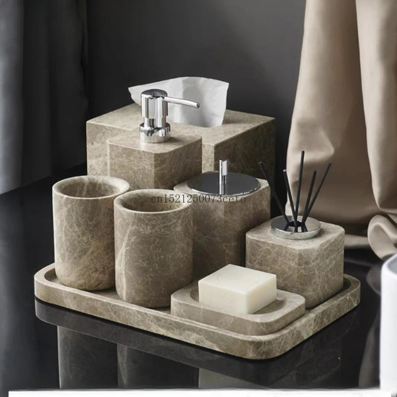 Nordic Marble Bathroom Set