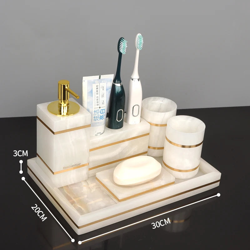White Onyx Bathroom Set