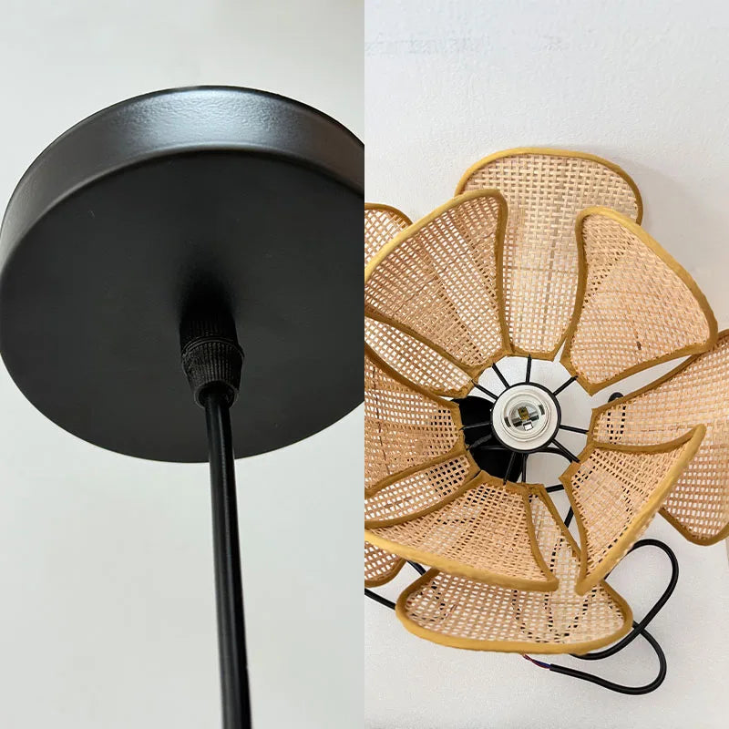 Japanese Rattan Pendant Chandelier