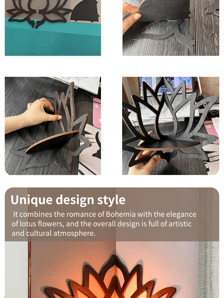 Lotus Wooden Corner Shelf