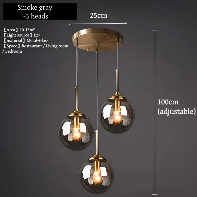 Modern Metal & Glass Chandelier