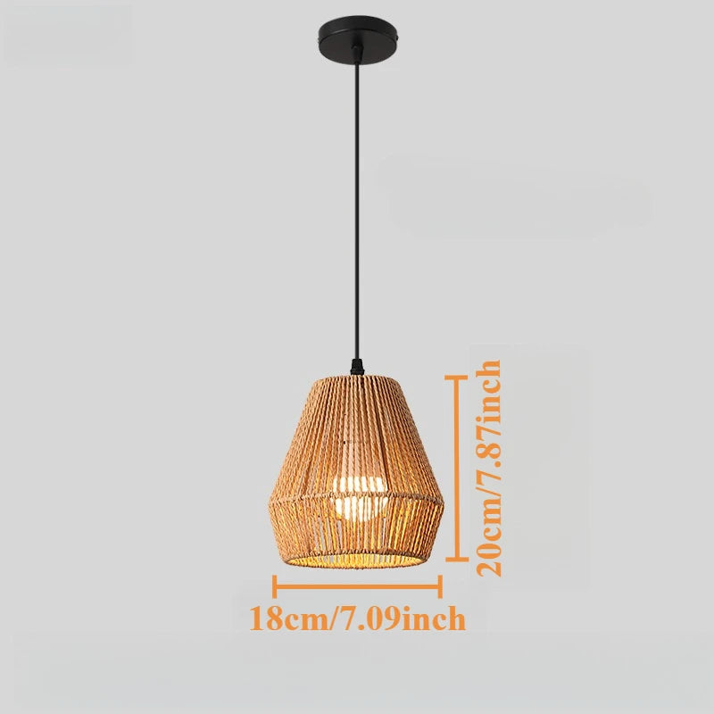Retro Rattan Pendant Chandelier