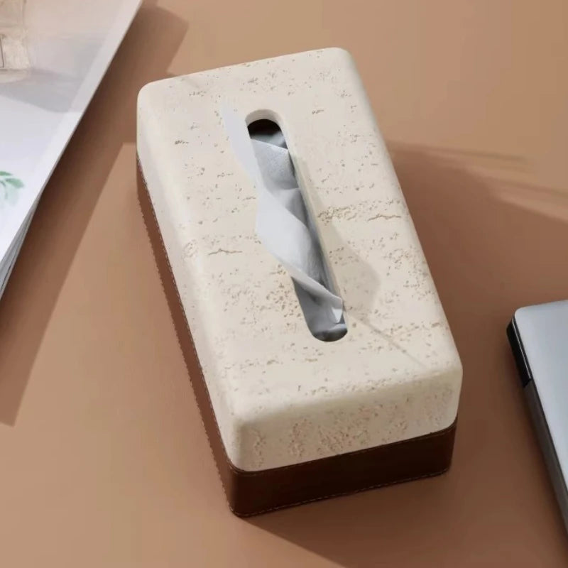 Thickened Travertine Tissue Box