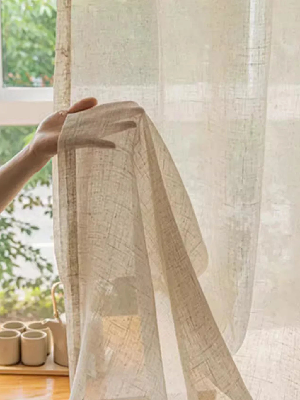 Modern Cotton-Linen Sheer Curtains