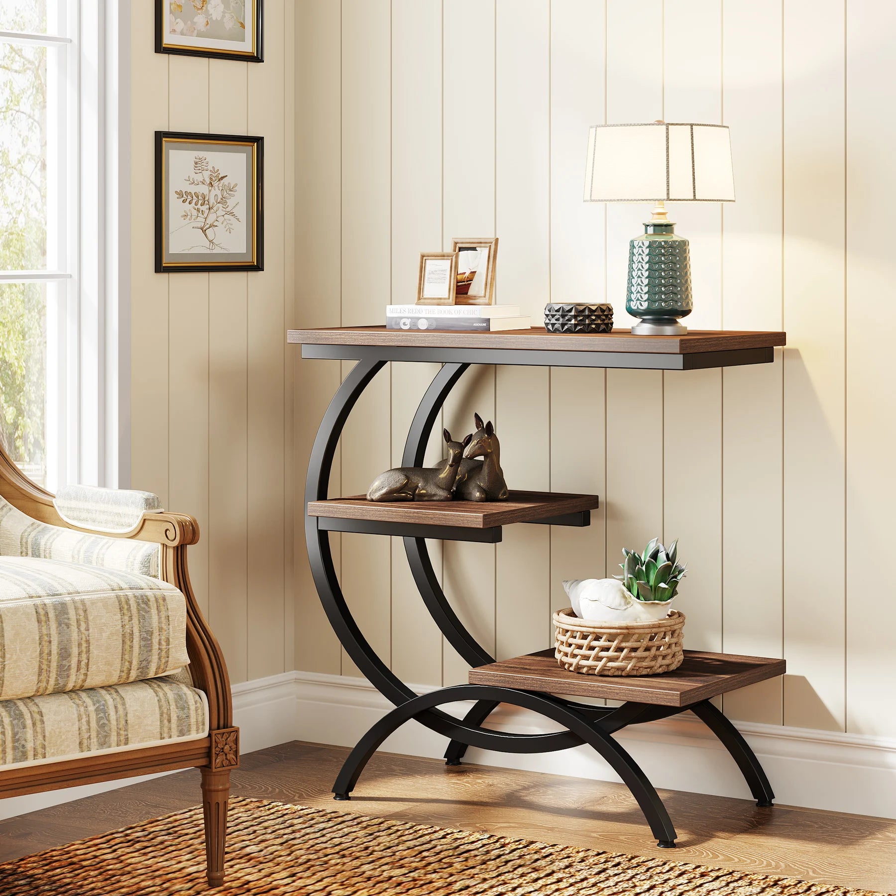 C-Shaped Sofa Side Table