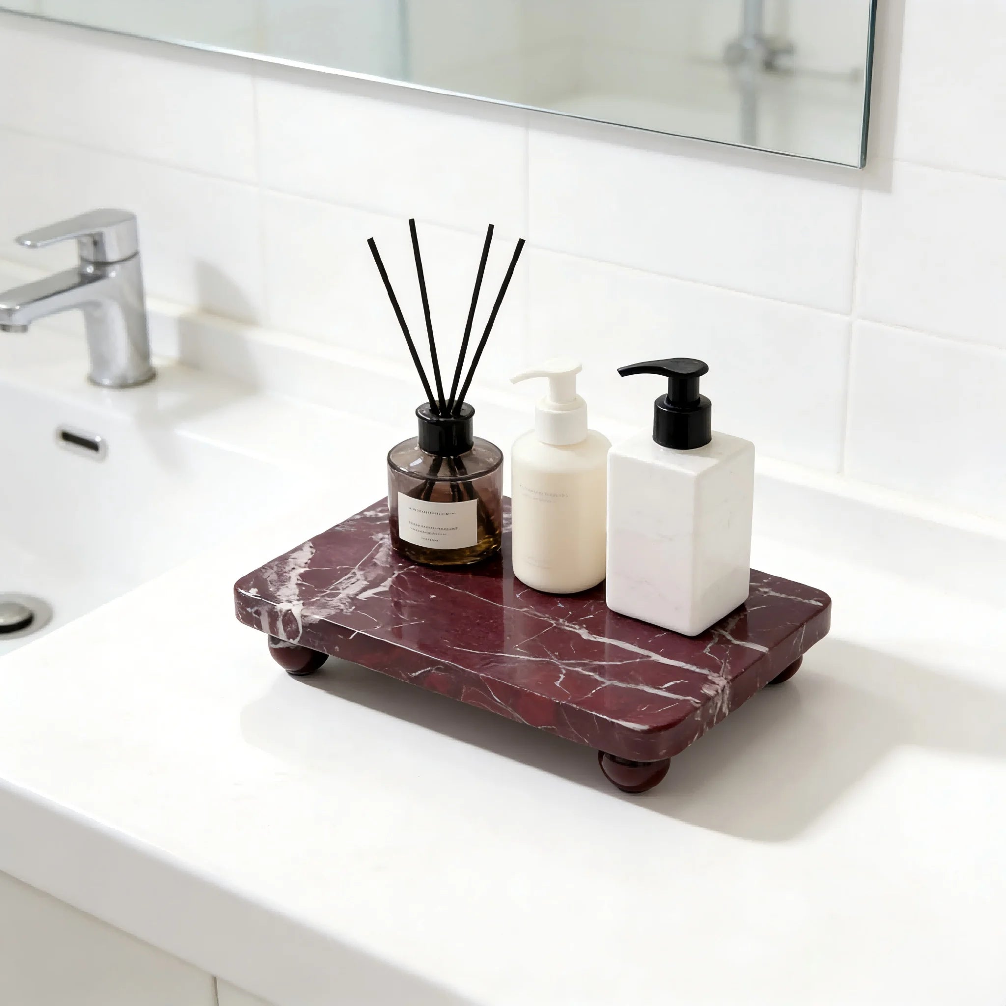 Footed Stone Catchall Tray