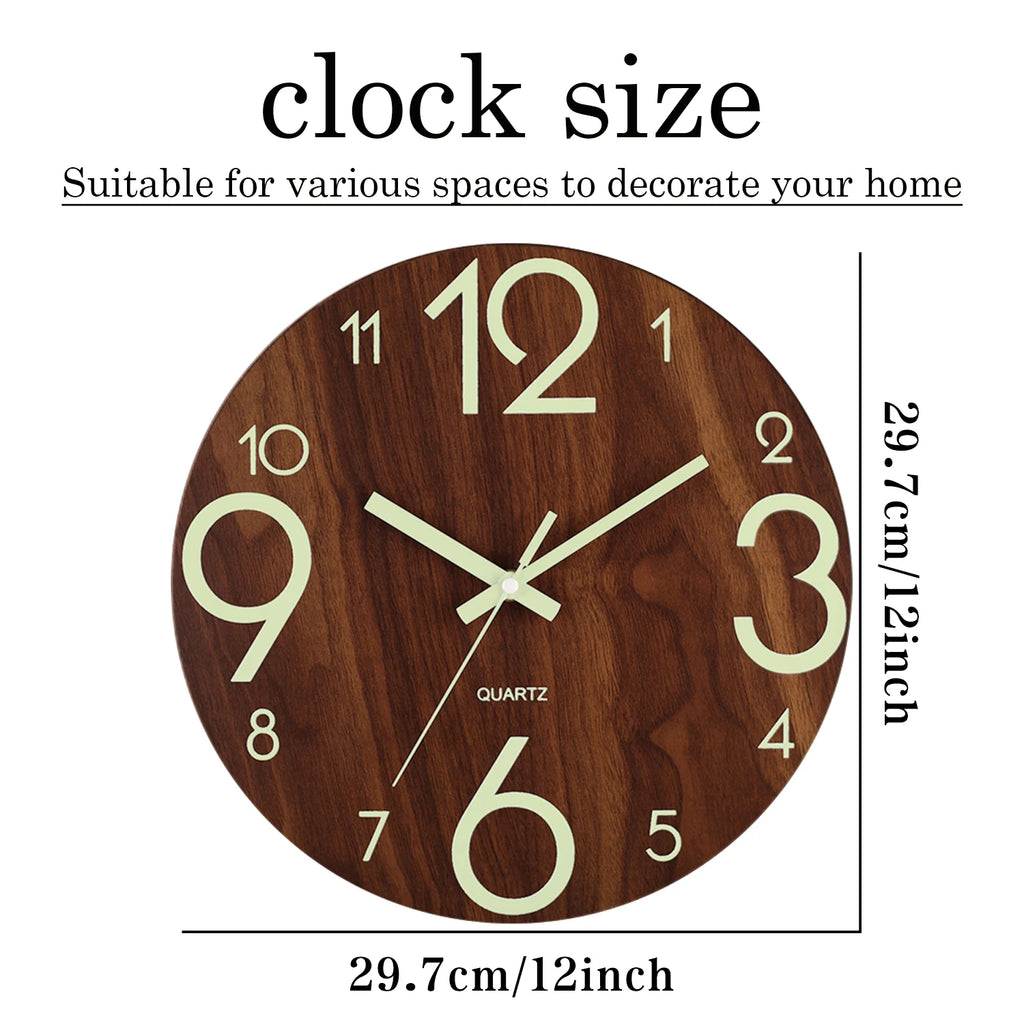 Luminous Wood Wall Clock