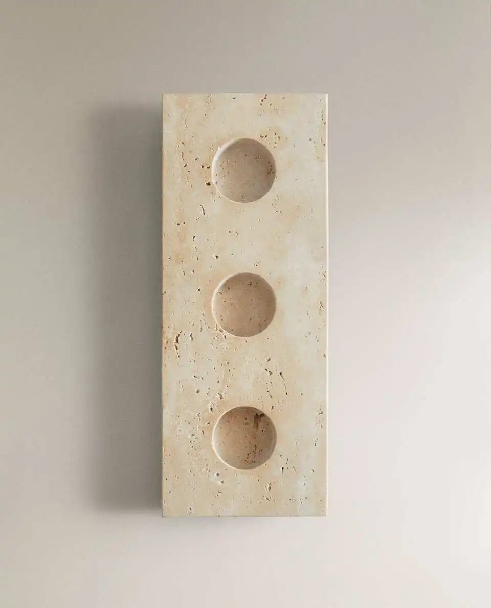 Retro Travertine Candle Holder