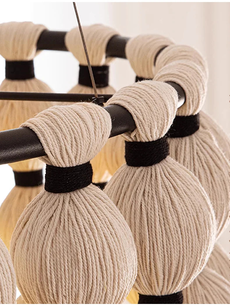 Wabi-Sabi Hemp Rope Pendant Chandelier