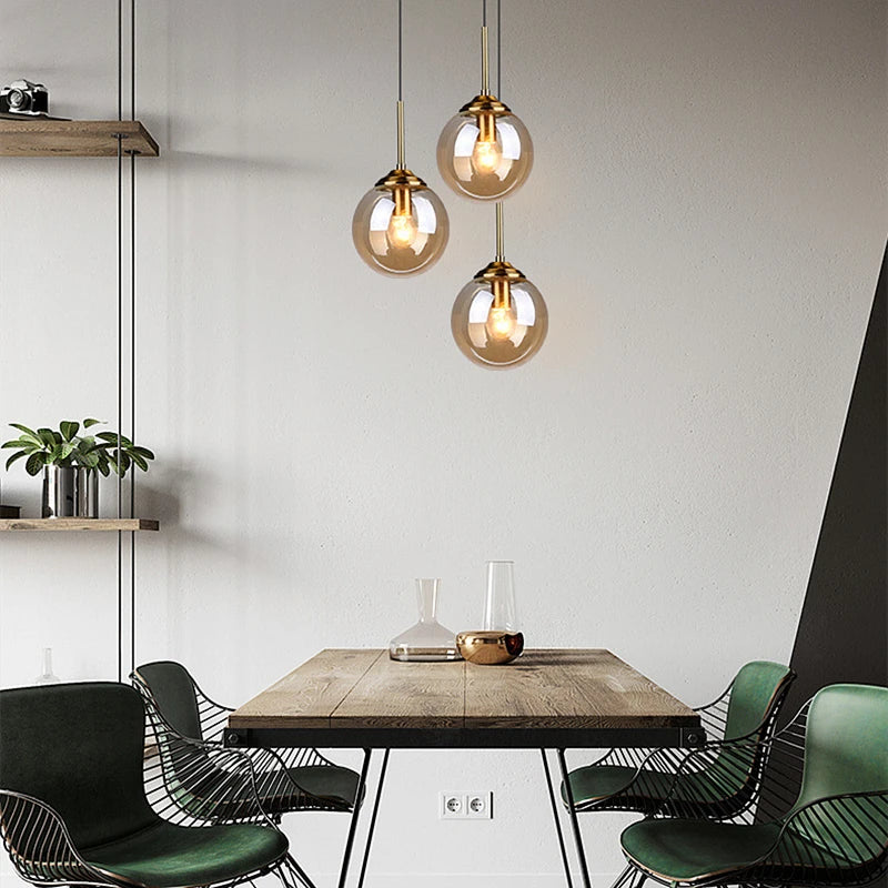 Modern Metal & Glass Chandelier