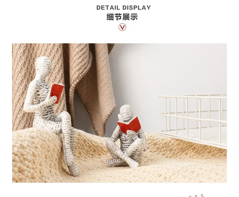 Abstract Reading Figurine
