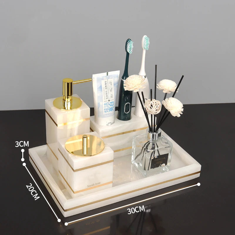White Onyx Bathroom Set