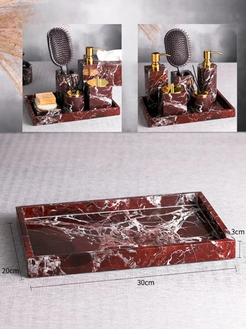 Purple Marble Bathroom Set