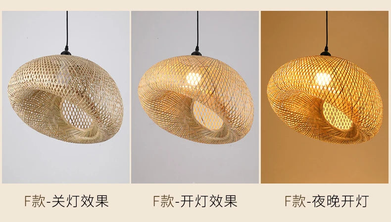 Retro Rattan Pendant Chandelier